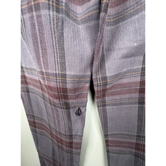 Volcom Frochickie Mid Rise Regular Fit Plaid Chino Pants Womens Size 24 - Picture 5 of 13